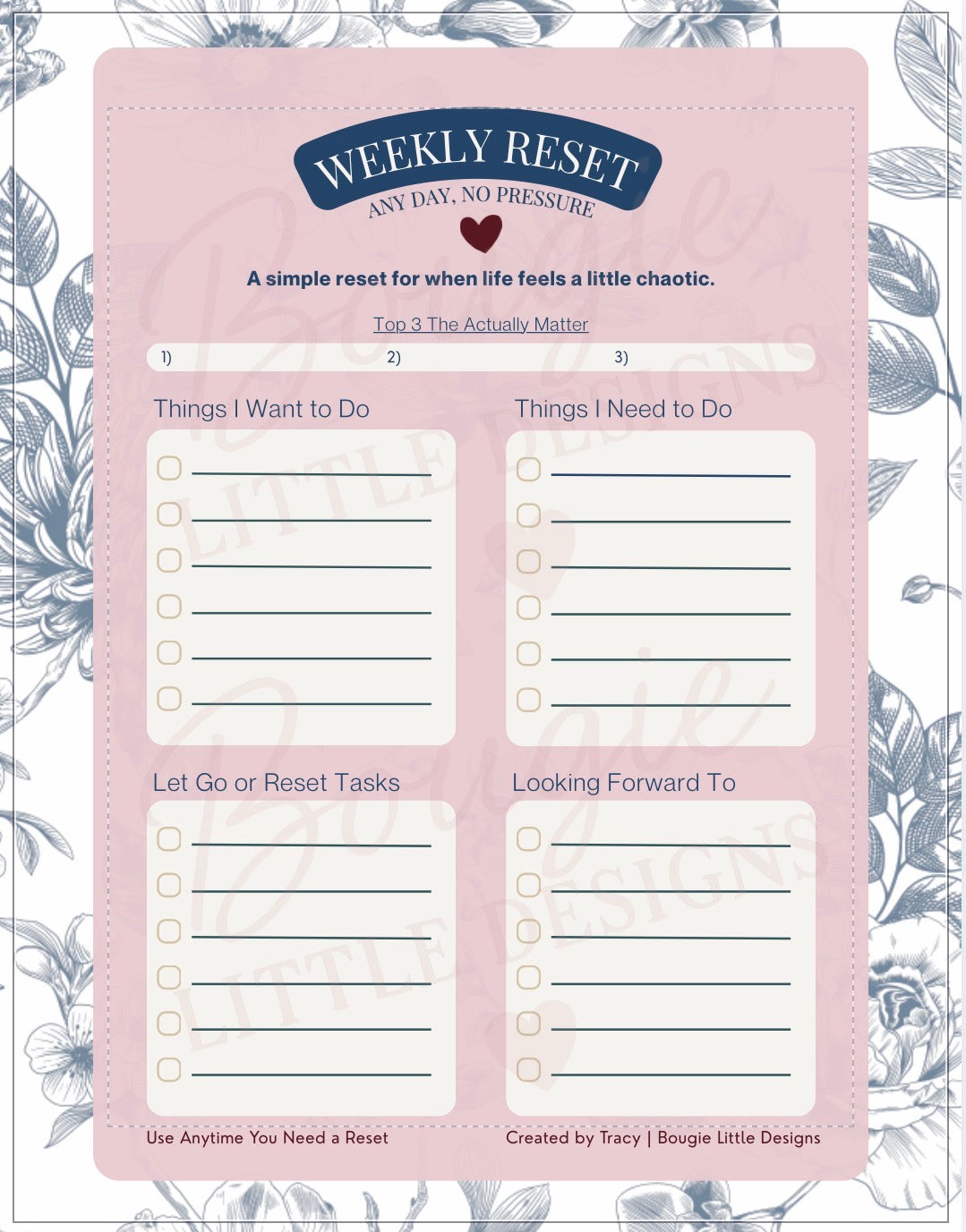 Digital Download | Weekly Reset: Any day, No Pressure
