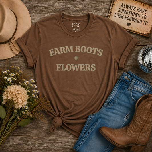 Farm Boots + Flowers Tee