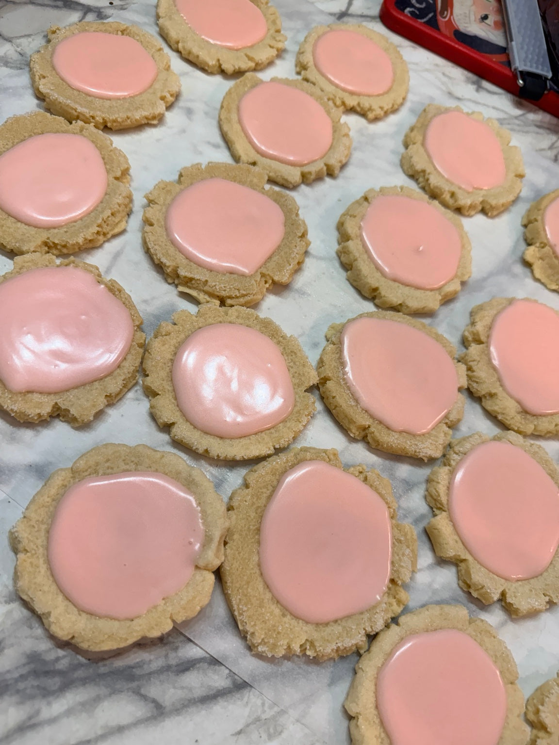 Actual Should Be Famous Sugar Cookies with smooth vanilla frosting