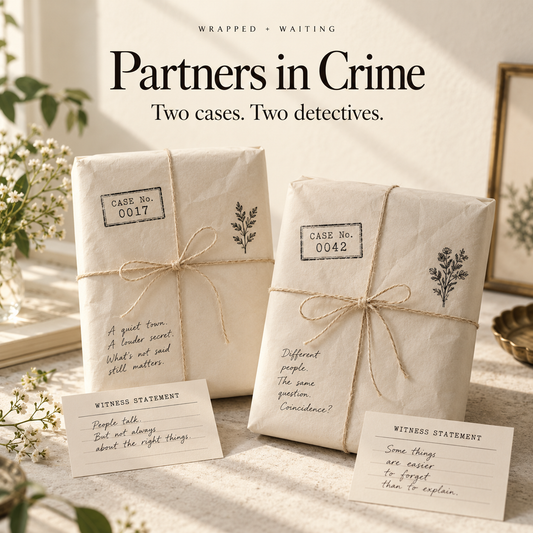 Wrapped + Waiting | Partners in Crime — styled product mockup