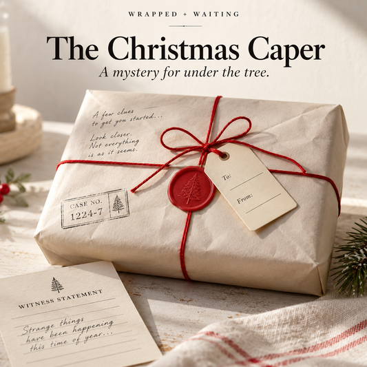 Wrapped + Waiting | The Christmas Caper — styled product mockup