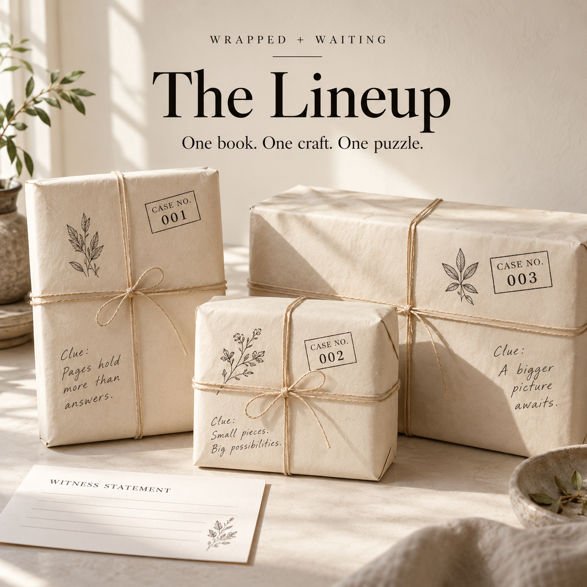 Wrapped + Waiting | The Lineup — styled product mockup